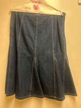 Ralph Lauren Dark Blue Denim A-Line Panel Skirt